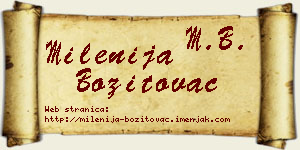Milenija Bozitovac vizit kartica